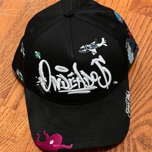 Black Graffiti Embroidered Cap